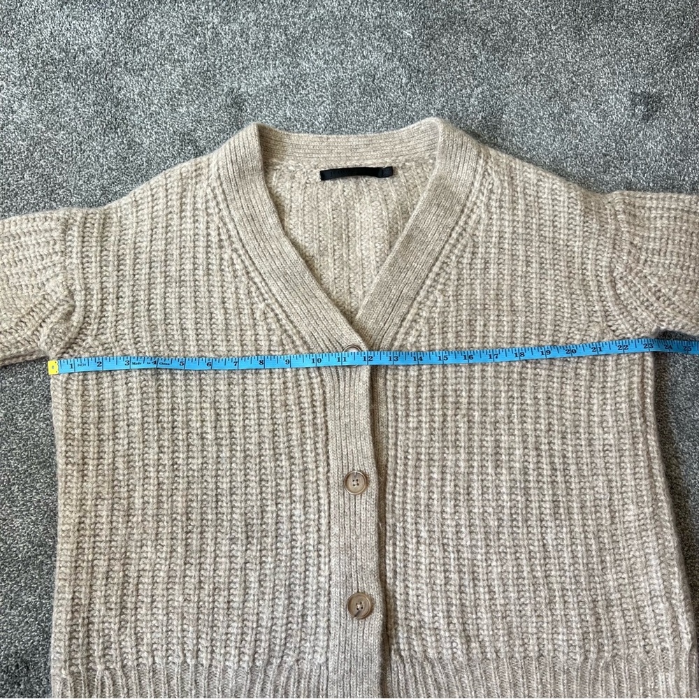 Jenni Kayne tan baby alpaca wool blend cardigan sweater - Picture 10 of 12